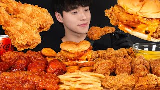 ASMR MUKBANG KFC FRIED CHICKEN & BURGER & CHICKEN NUGGETS & FRENCH FRIES EATING SOUNDS