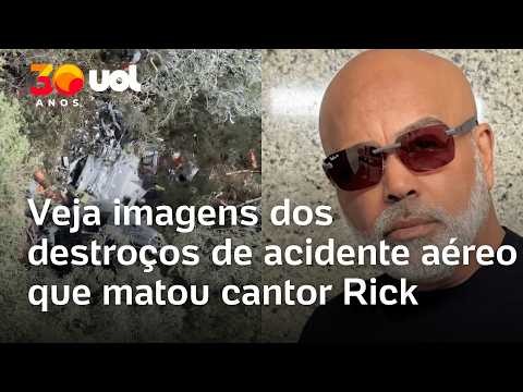 Morre Rick: Bombeiros divulgam imagens dos destroços de helicóptero