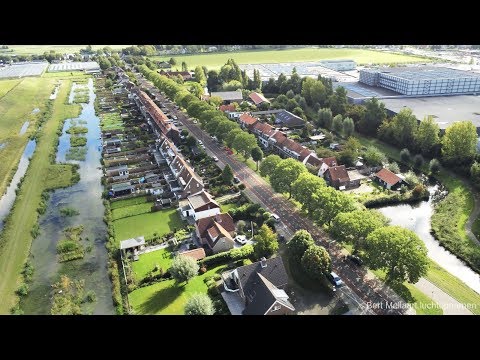 Rijsoord en kassen luchtopname - Ridderkerk drone 4K