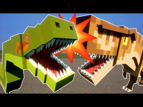 GIANT LEGO SNAKE VS GIANT LEGO T-REX! | Funny Brick Rigs Gameplay