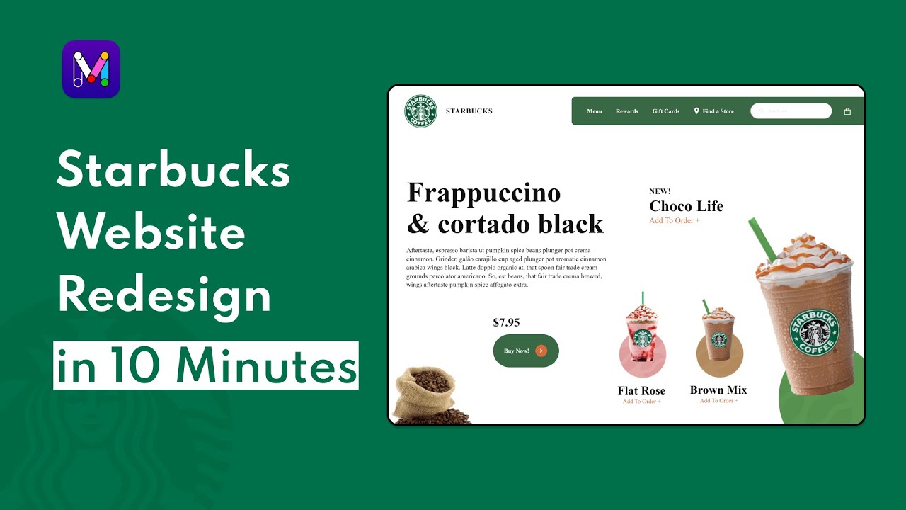 Starbucks Website Redesign in 10 Minutes | Mockitt Tutorials