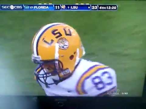 Jordan Jefferson throws a jump pass touchdown for LSU vs. Florida.