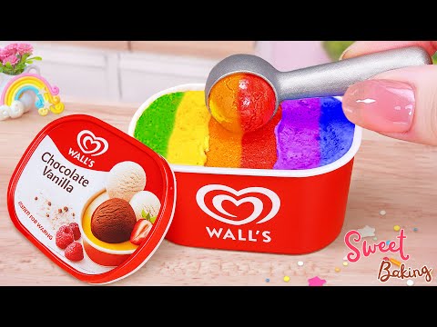 Ultimate Miniature Rainbow Ice Cream ASMR Recipe 🍦🌈 Sweet Baking Magic & Decorating Ideas