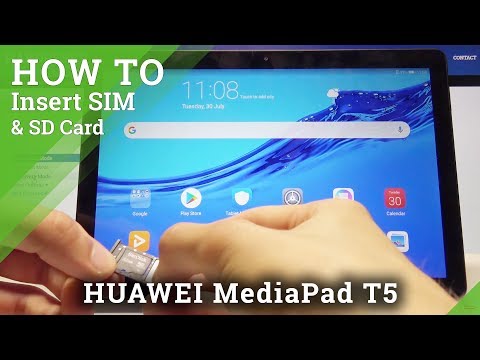 How to Insert SIM & SD Card in HUAWEI MediaPad T5 - SIM and SD Installation