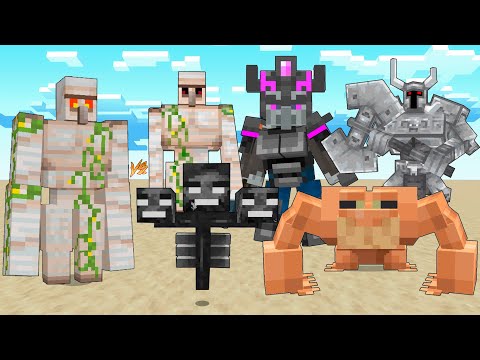 OP IRON GOLEM Vs Ferrous Wroughtnaut, Mutant Frog, Iron golem, Giant Royal Guard, Wither