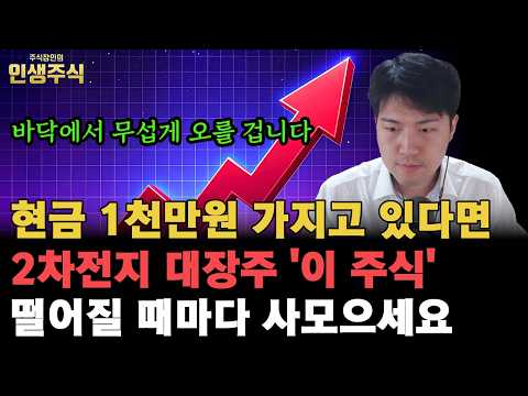 현금 1천만원 가지고 있다면 2차전지 말도 안되는 저평가 대장주 '이 주식' 떨어질 때마다 사모으세요, 바닥에서 무섭게 오를 겁니다 [인생주식]