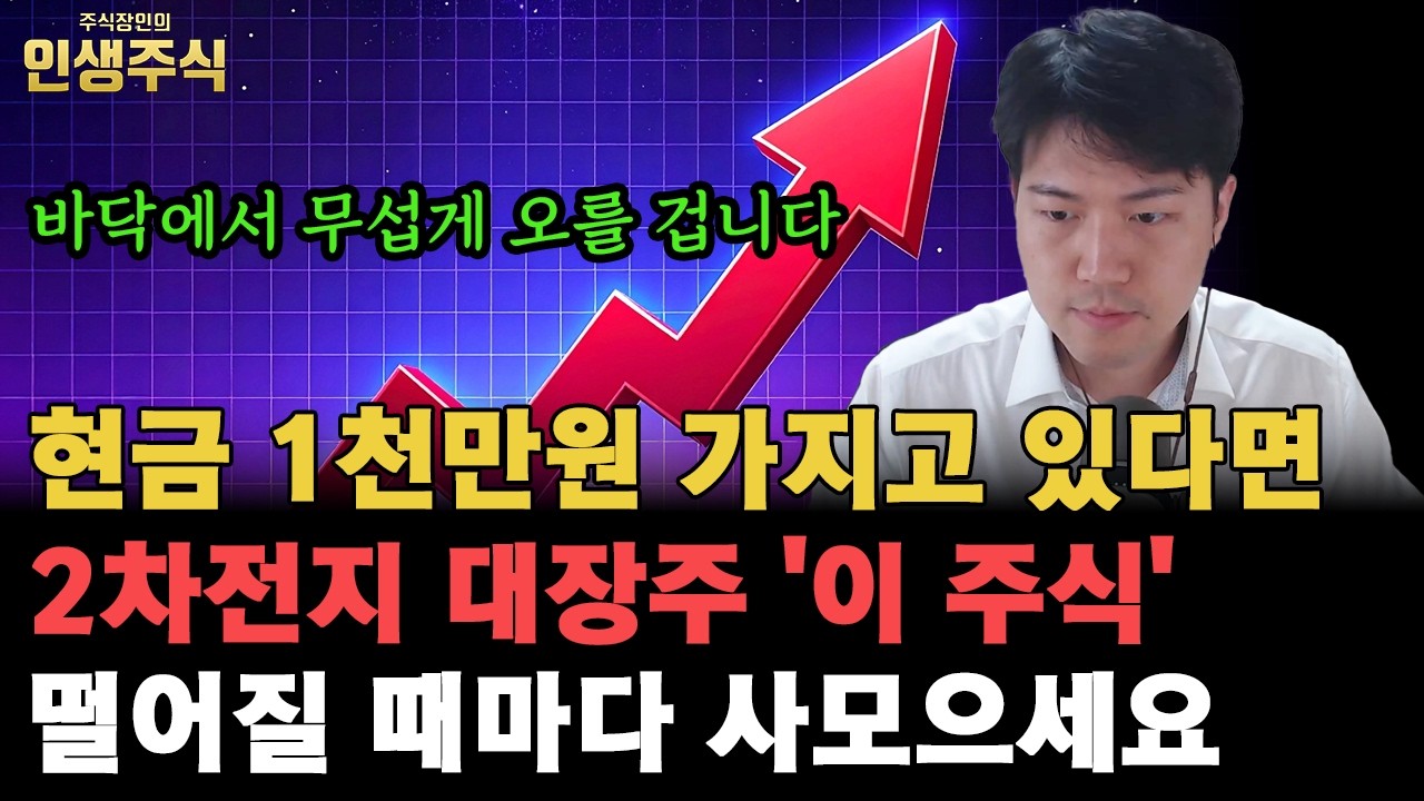 현금 1천만원 가지고 있다면 2차전지 말도 안되는 저평가 대장주 '이 주식' 떨어질 때마다 사모으세요, 바닥에서 무섭게 오를 겁니다 [인생주식]