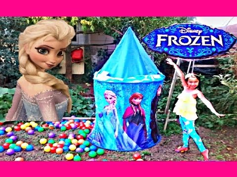 Disney Frozen Movie Videos 2016 Castle Rainbow Ballpit Surpise Anna vs Elsa Kids Fun Actitvities Video
