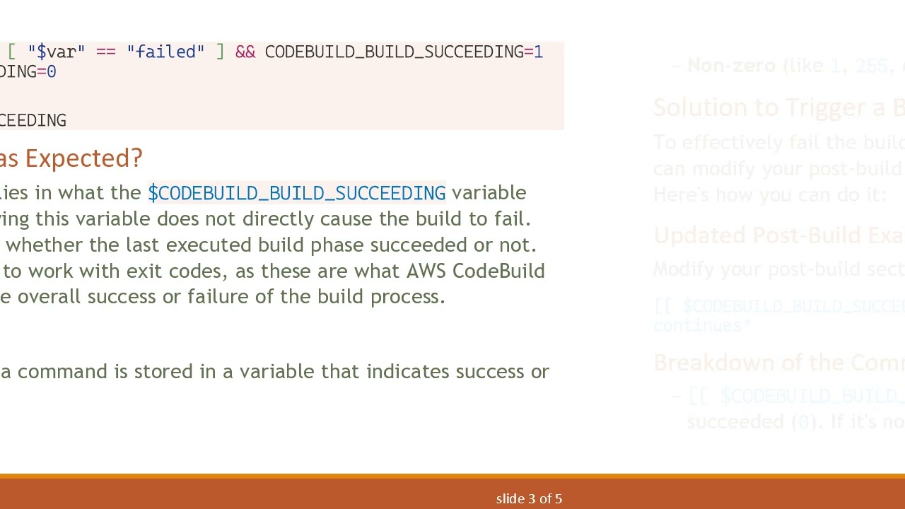 How to Fail the Build Based on $CODEBUILD_BUILD_SUCCEEDING in AWS CodeBuild