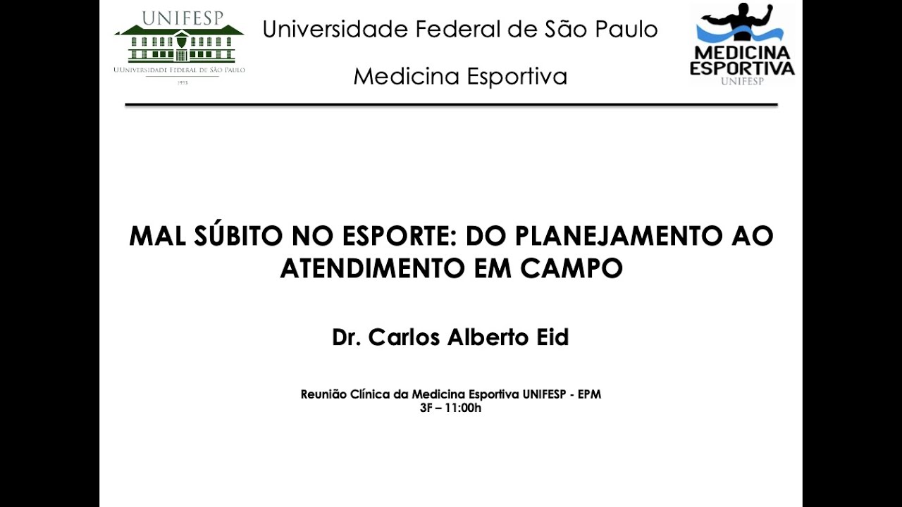 MAL SÚBITO NO ESPORTE: DO PLANEJAMENTO AO ATENDIMENTO EM CAMPO -  PARTE I