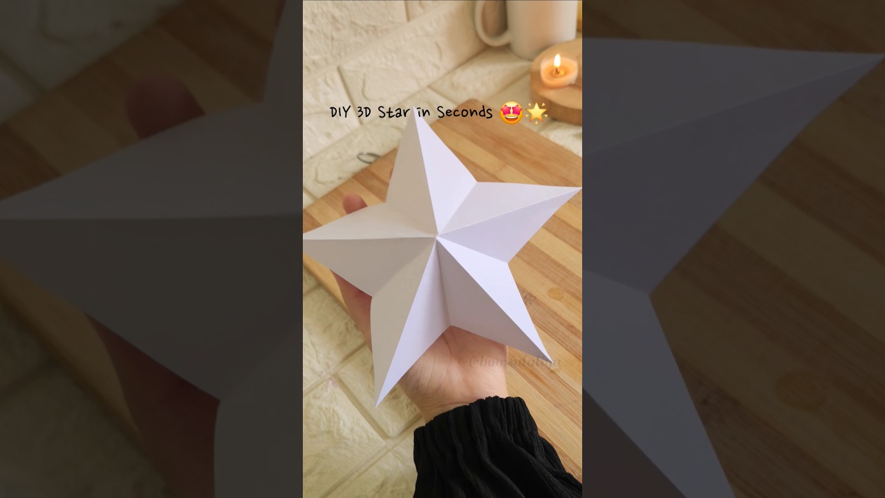 DIY 3D Paper Star 🌟 (Super Easy & Aesthetic)