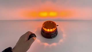 AKU LED maják, 12x3W oranžový, diaľkové ovládanie, magnet, ECE R10, R65