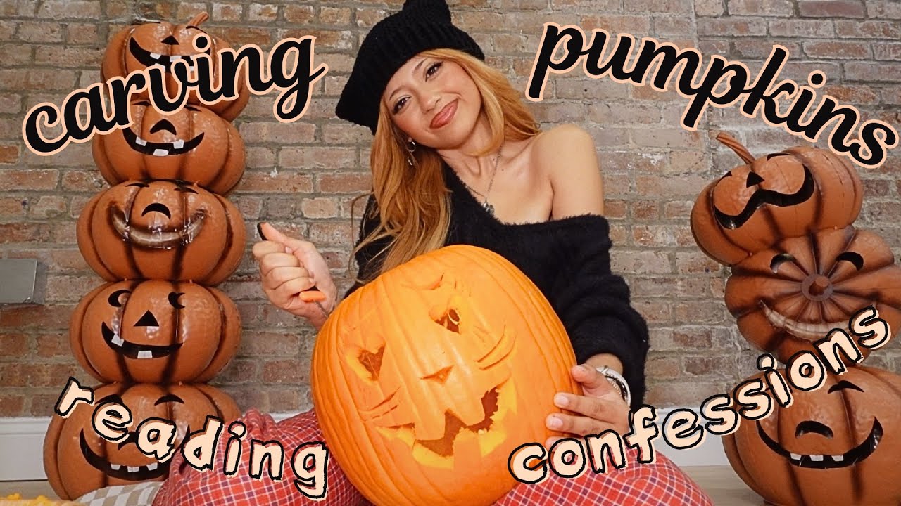 reading YOUR spooky confessions & carving pumpkins 🎃