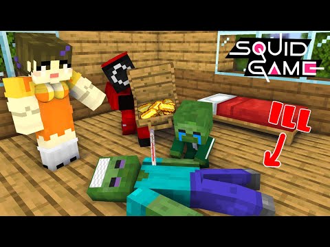 Monster School : Squid Game and Zombie Father is Ill - Happy Ending - Minecraft Animation