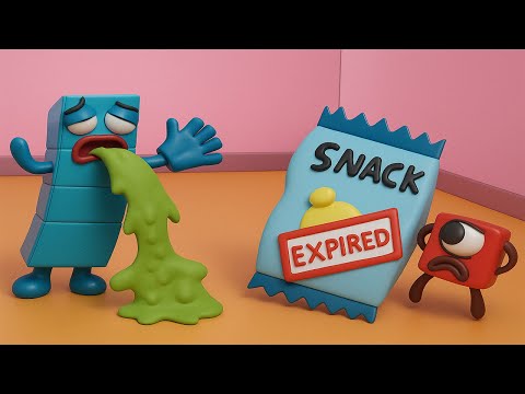 🎵 Numberblock 5 Ate an Expired Snack! 🤢 | Funny Numberblocks Draw