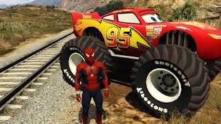 Disney Cars Spiderman Monster McQueen and Police Cars Nursery Rhymes Fun