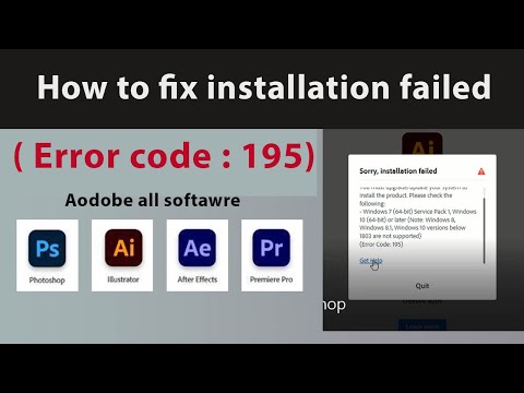 How to fix installation failed (Error code:195) in adobe photoshop cc 2020