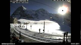 preview picture of video 'Jungfrau Region Kleine scheidegg webcam time lapse 2010-2011'