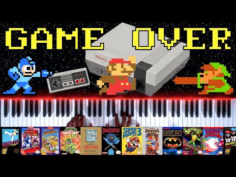 50 NES "Game Over" Themes on Piano Video