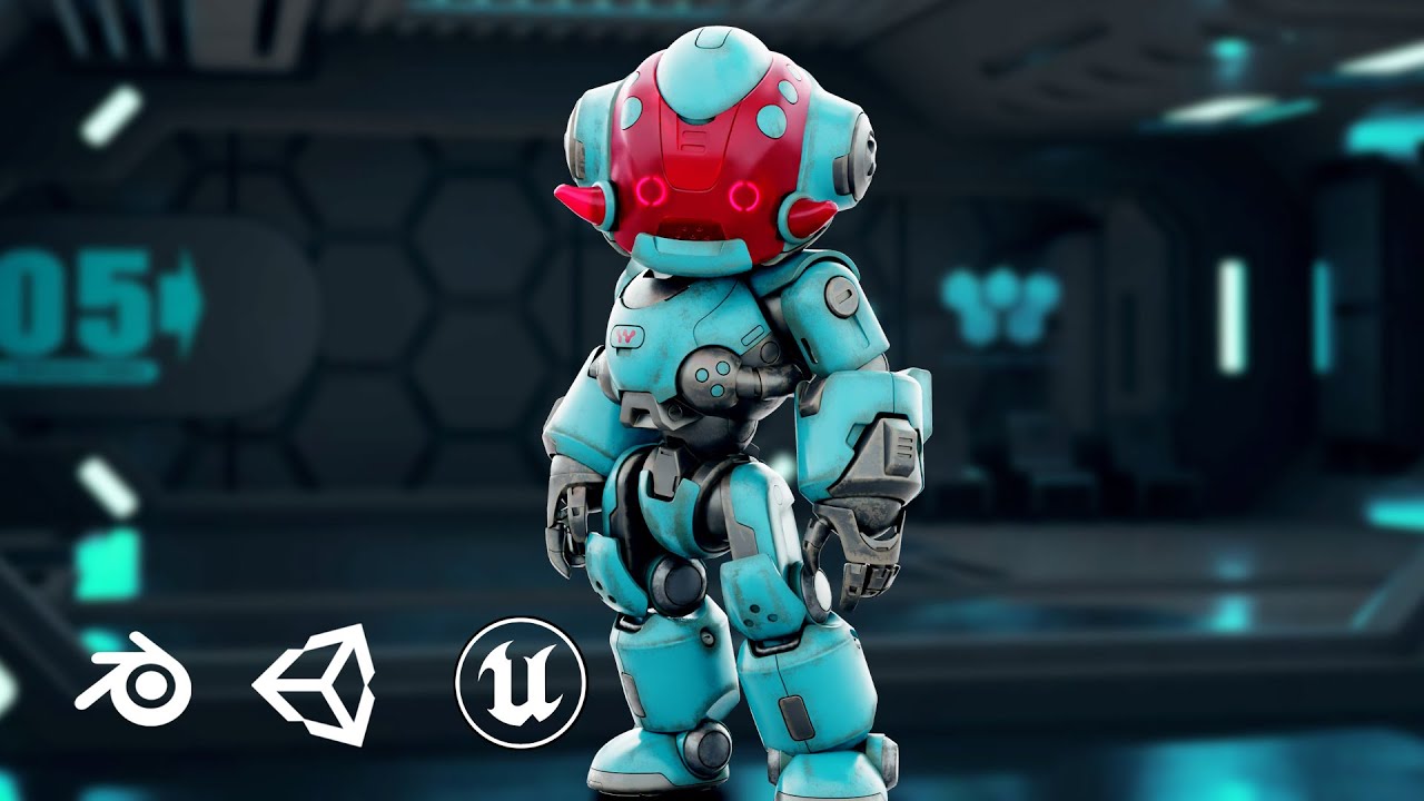 Robo Zero-M Auto-Rig Pro Rigged For Mixamo Unreal Engine Unity 3D Model