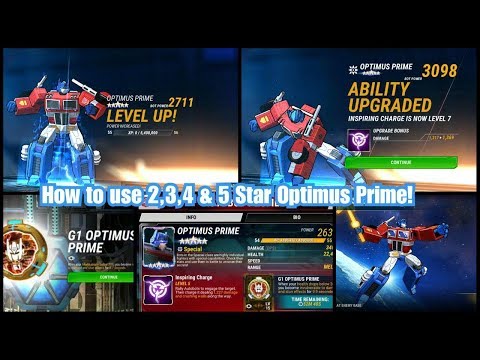 How to use 2,3,4 & 5 star OPTIMUS PRIME effectively & which core is best? Transformers Earth Wars