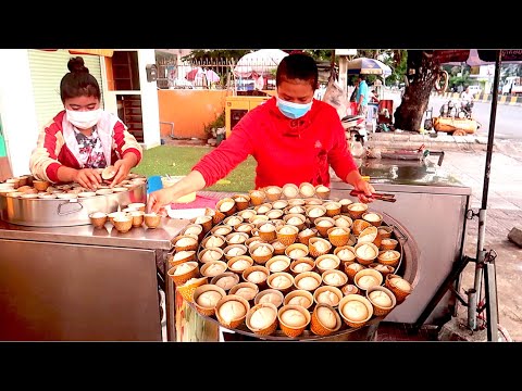 Start at 5am Hand-making Creamy Cupcake | Nom Akor Ktis Yeay Ra