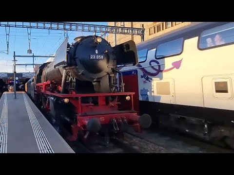 EV BR 23 058 mit Komp abfahrt in Winterthur