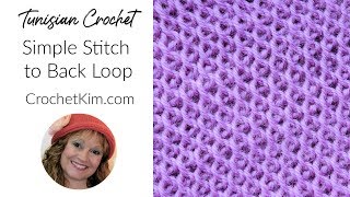 Tunisian Crochet Simple Stitch to Back Loop Left Handed Tutorial by Kim Guzman