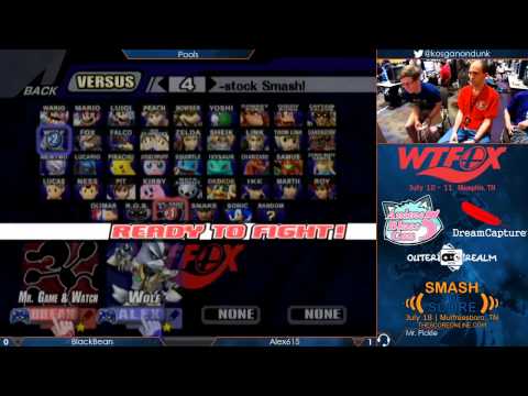 WTFox - Alex615 (Wolf) vs BlackBean (Game & Watch) - Project M Singles Losers