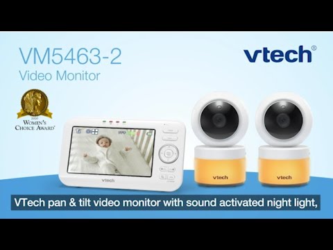 VM5463-2 5" Video Baby Monitor with Pan & Tilt Camera, Glow-on-the-ceiling light and Night Light
