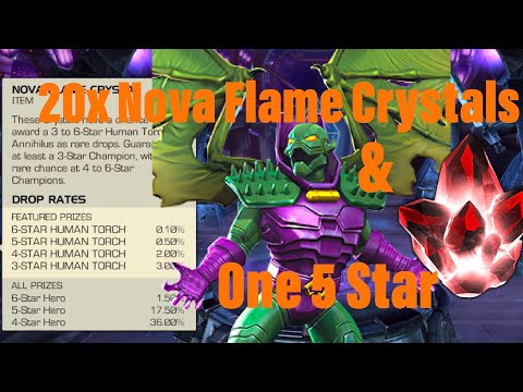 20x Nova Flame & One 5 Star Crystals Opened - MCOC