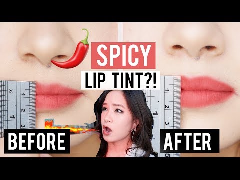 瞬間變大的嘴脣？試試韓國辣味脣彩！？ Wtf lol (INSTANT BIG LIPS?! Trying KOREAN SPICY HOT LIP TINT!? wtf lol)