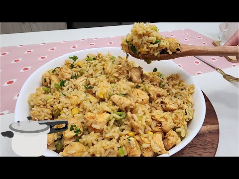COMO HACER ARROZ CON POLLO EN LA OLLA A PRESION - FACIL Y MUY RICO