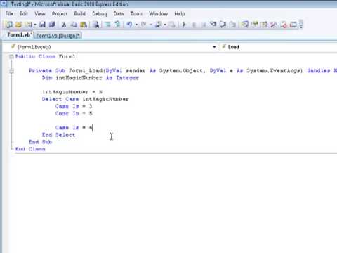 Learning VB.NET (Visual Basics) tutorial 10 - Case Select