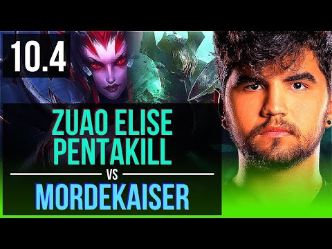 Zuao ELISE vs MORDEKAISER (JUNGLE) | Pentakill, Rank 7 Elise, 68% winrate | BR Challenger | v10.4