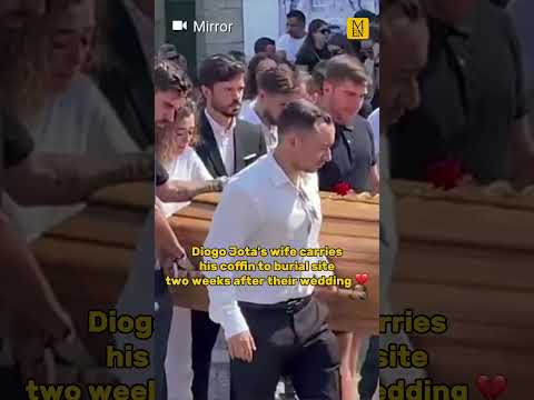 Diogo Jota's wife carries his coffin
