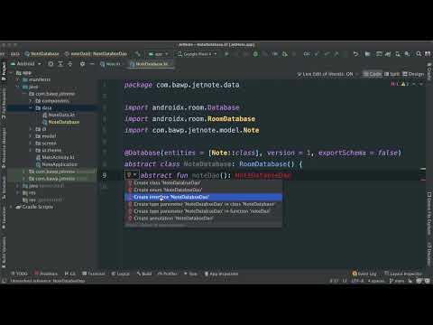 130 - Note App Improvements -  Creating a Room Database Class and DAO