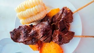 PERUVIAN FOOD. ANTICUCHOS LIMA PERU