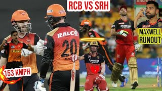 MAXWELL RUNOUT | UMRAN MALIK 153 KMPH 🔥| RCB VS SRH 2021