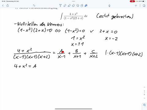 A1c - Integration per Partialbruchzerlegung (Klausur WiSe 21/22)