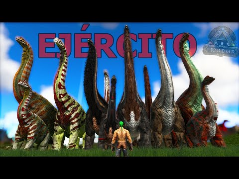 TAMEO BRACHIOSAURUS Y EJERCITO DE DINOSAURIOS CUELLO LARGO! crías de dinosaurio chetadas ARK Fjordur