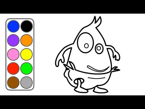 Färglägg Babblarna - Måla Dadda - Färger för Barn