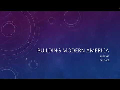 Building Modern America Lecture