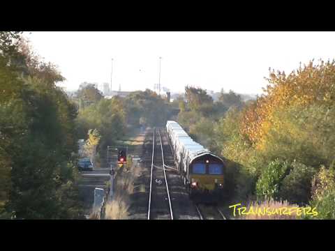 DB Class 66 No. 66078 on 6E33 Arpley Sdgs - Doncaster Europort @ Denton Jn on 26.10.15 - HD