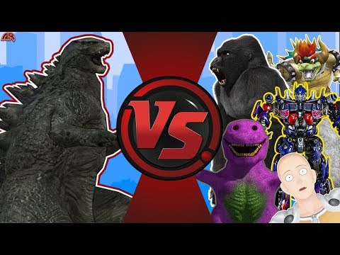 Godzilla vs The World! (Godzilla vs Optimus Prime, King Kong, Barney, & More) Godzilla Animation