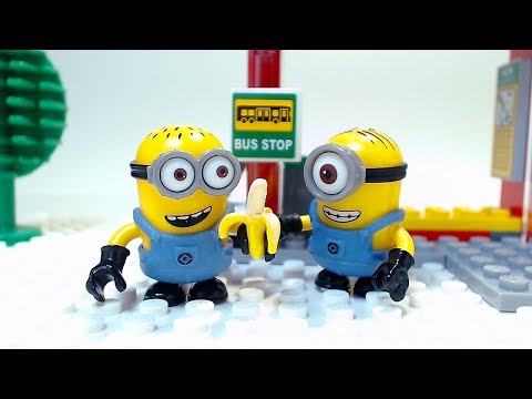 Bus Stop Minions Children Cartoon Video