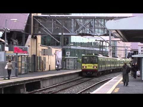 DART No. 8621 daparts from Grand Canal Dock in Dublin (HD)