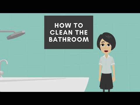 Part of a video titled How to clean a bathroom in a hotel? A training video by Hoteltutor.com