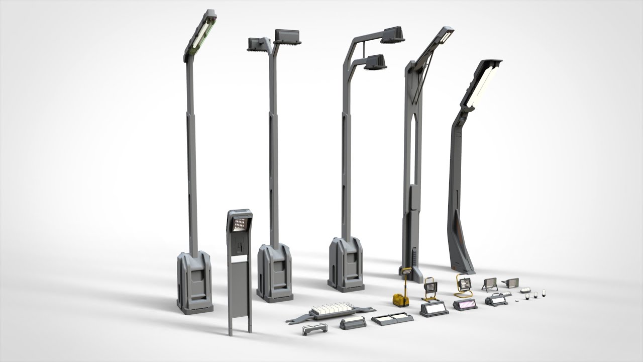 Науково-фантастичне освітлення 3 3D Модель