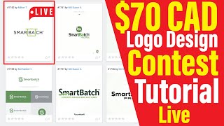 Logo Design Contest Tutorial Live I Freelancing $70 CAD